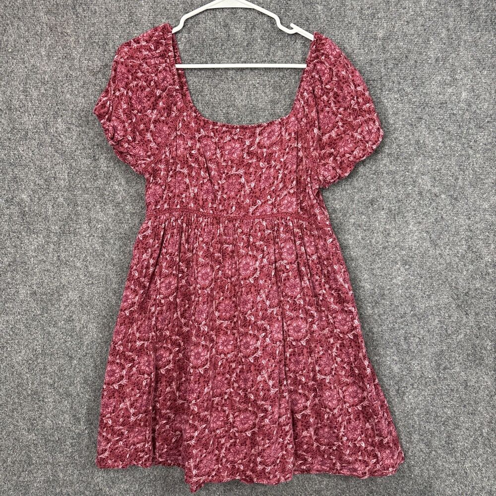 American Eagle Dress Womens Size M Red Retro Peasant Cottage Boho Indie
